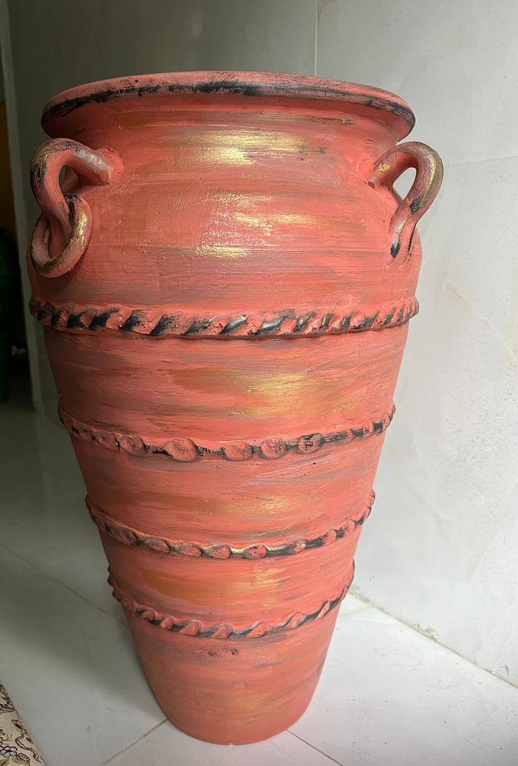 گلدان سفالی پتینه ای 60 سانتی(رنگی)