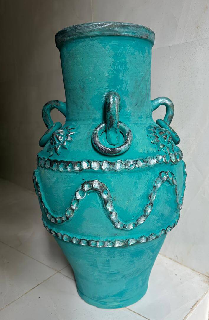 گلدان سفالی پتینه ای 60 سانتی(رنگی)