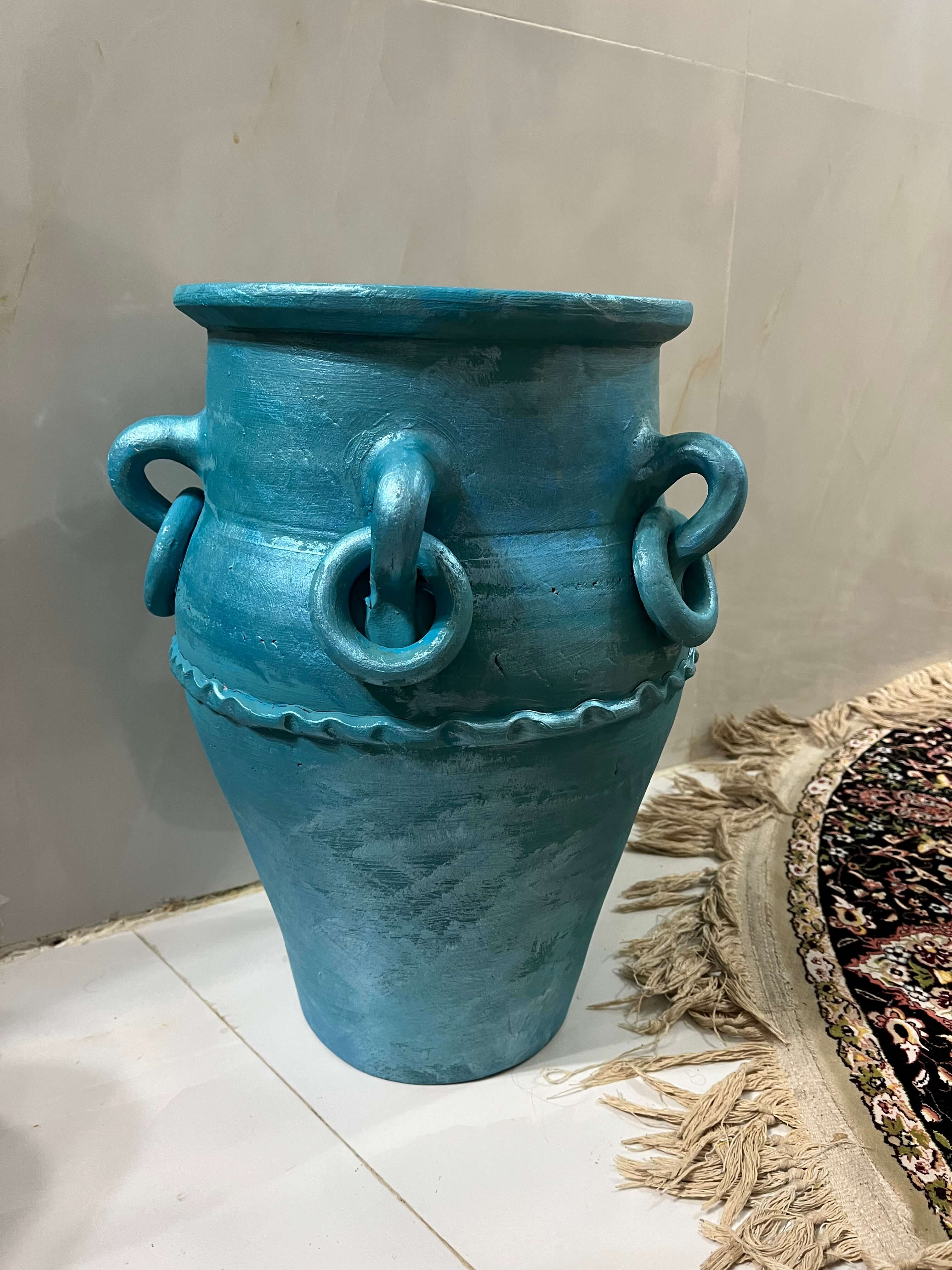 گلدان سفالی پتینه ای 40 سانتی(رنگی)