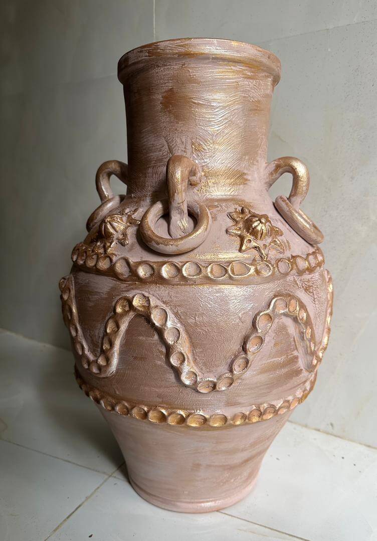 گلدان سفالی پتینه ای 60 سانتی(رنگی)