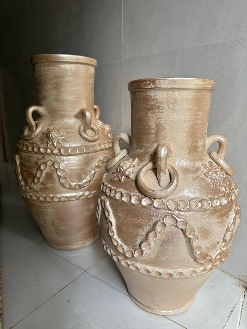 گلدان سفالی پتینه ای 50 سانتی(رنگی)
