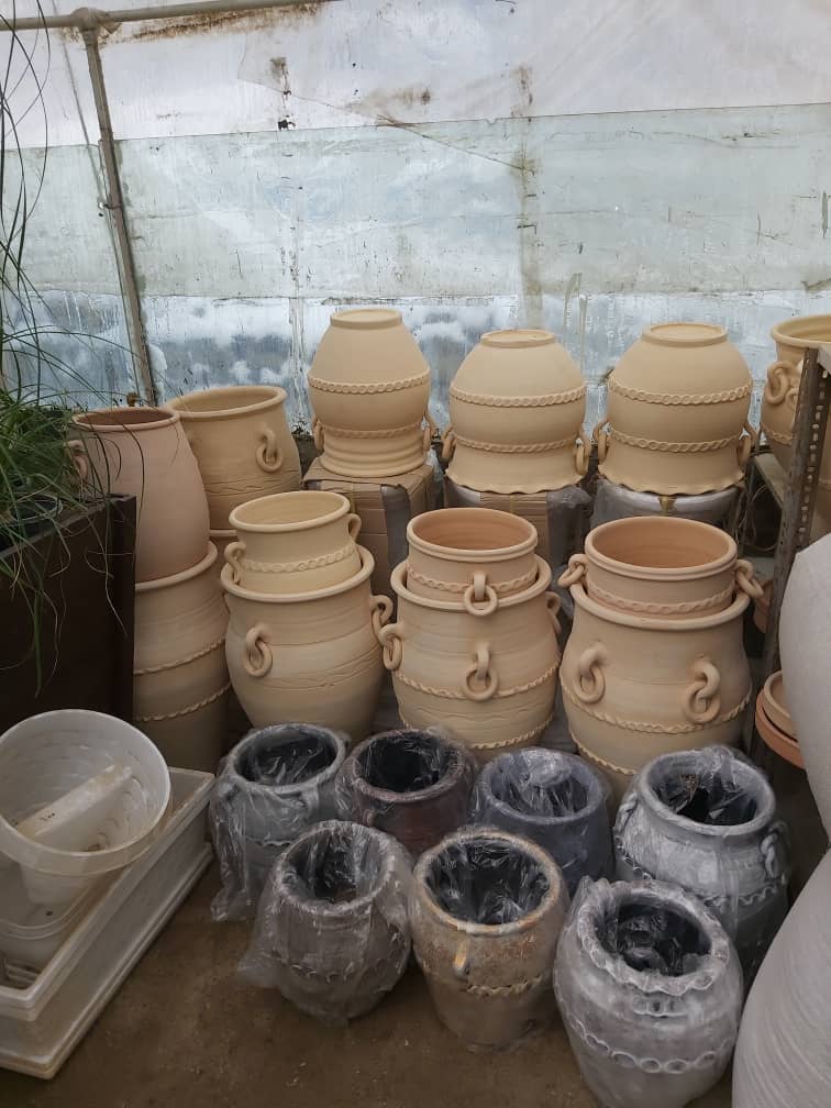 گلدان سفالی پتینه ای 70 سانتی(خام)